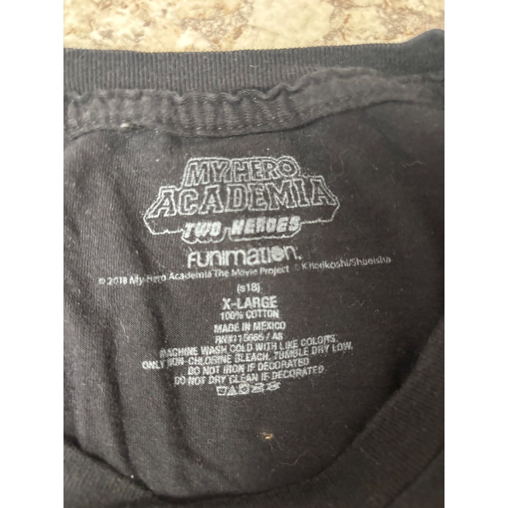 My Hero Academia Two Heroes Movie T-Shirt XL Black Funimation Anime Graphic Tee - Picture 3 of 5